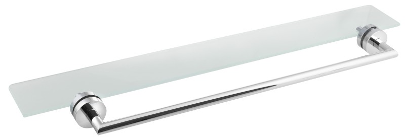 X-ROUND police s držákem osušky na skleněnou zástěnu, chrom XR458