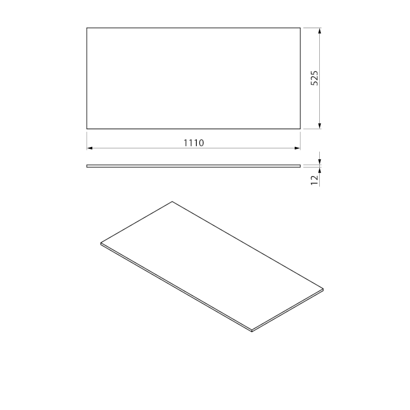 LOREA deska Rockstone 111x1,2x52,5cm, bílá mat LE110-0101