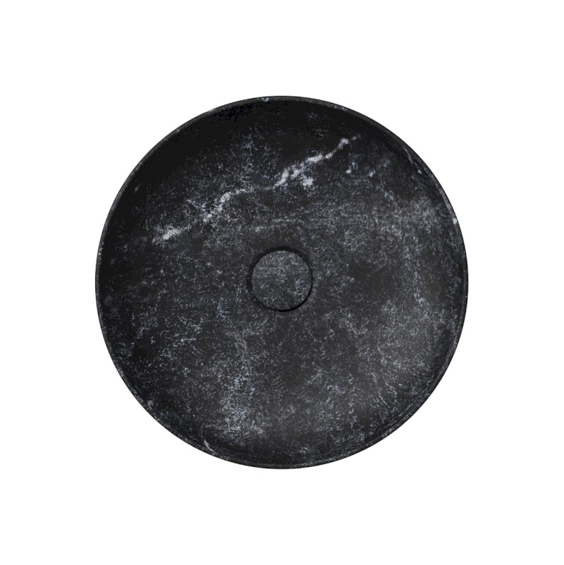 ALTACERAMICA keramické umyvadlo na desku, průměr 40cm, mramor/černá mat AC30736