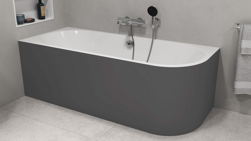 VIVA L MONOLITH asymetrická vana 180x75x60cm, bílá/carina 72099M.41