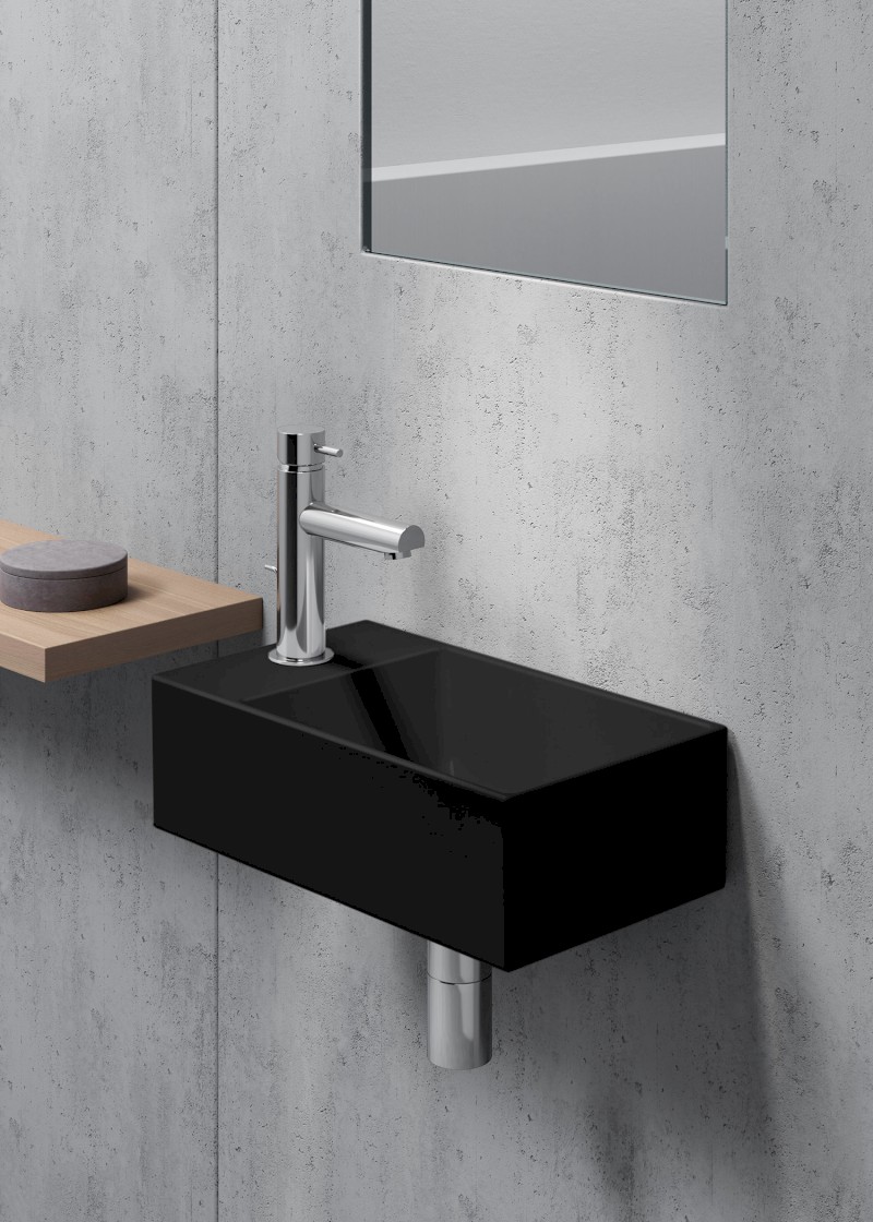 KUBE X keramické umývátko 40x23cm, pravé/levé, černá mat 9484126