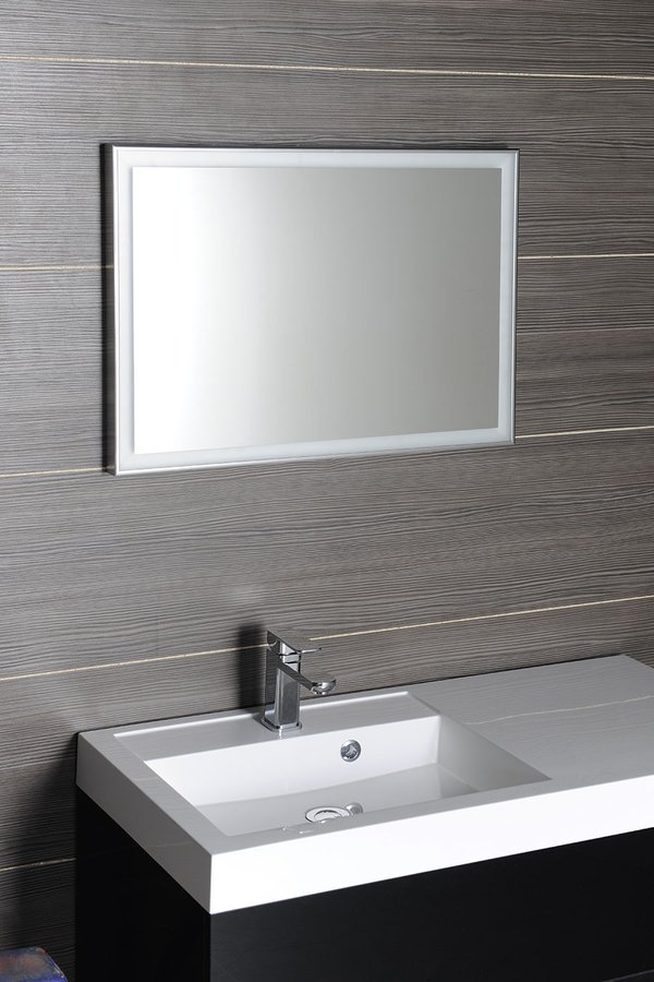 LUMINAR zrcadlo s LED osvětlením v rámu 90x50cm, chrom NL559