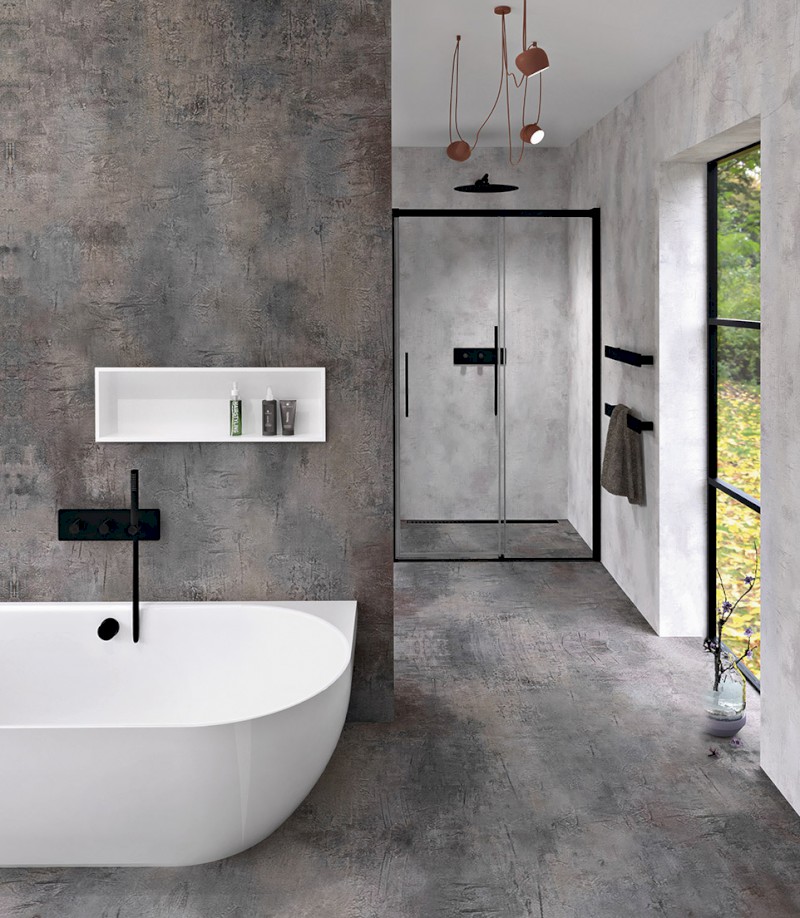 INSERTA zapuštěná police do obkladu, 810x270mm, litý mramor, bílá 1301-82