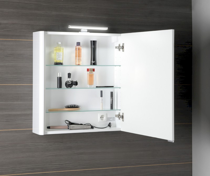 LUCIE galerka s LED osvětlením, 65x70x17cm, bílá LU065-0030