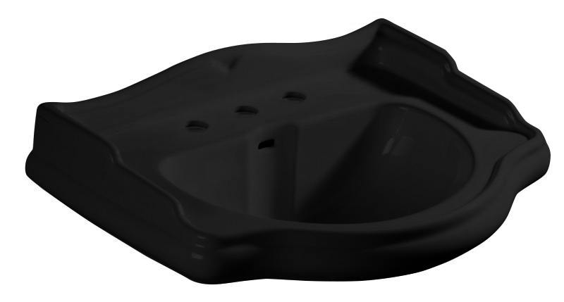 RETRO keramické umyvadlo 73x54cm, 3 otvory, černá mat 104731-3