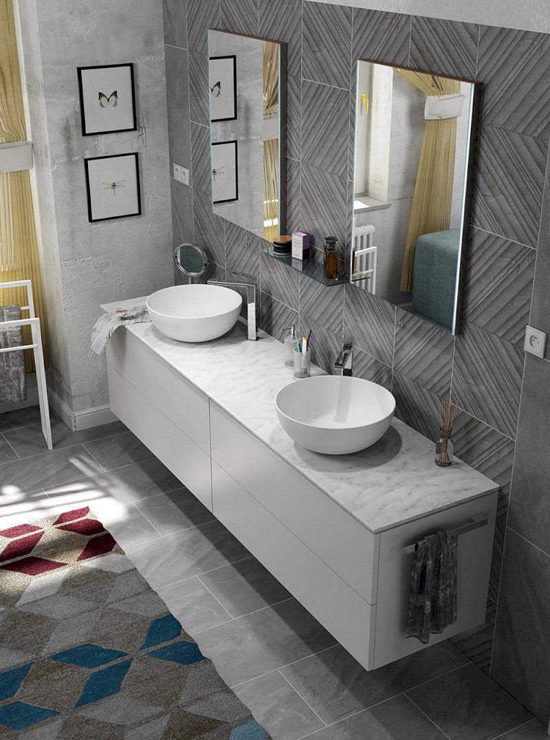 TREOS pracovní deska 1716x513 mm, rockstone, bílá mat TX172-0101