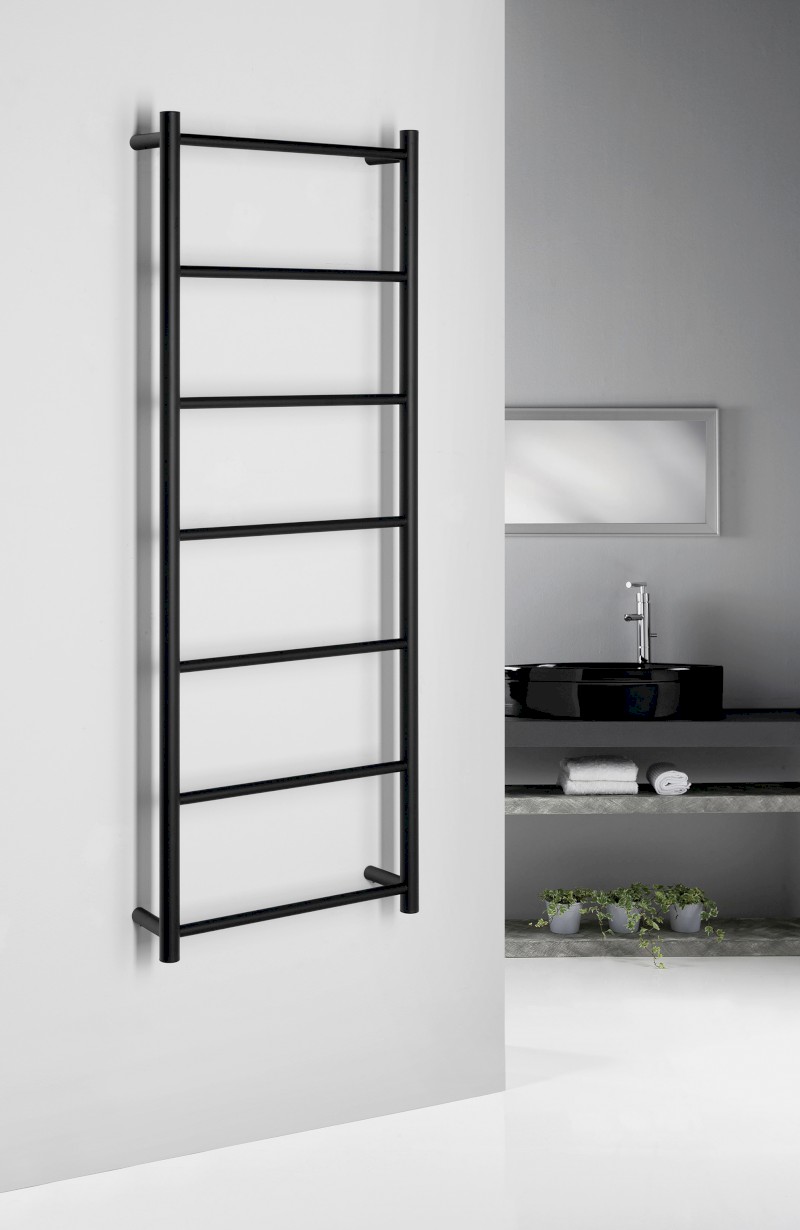 SHICK nástěnný sušák ručníků 500x1344 mm, kulatý, černá mat SH500B