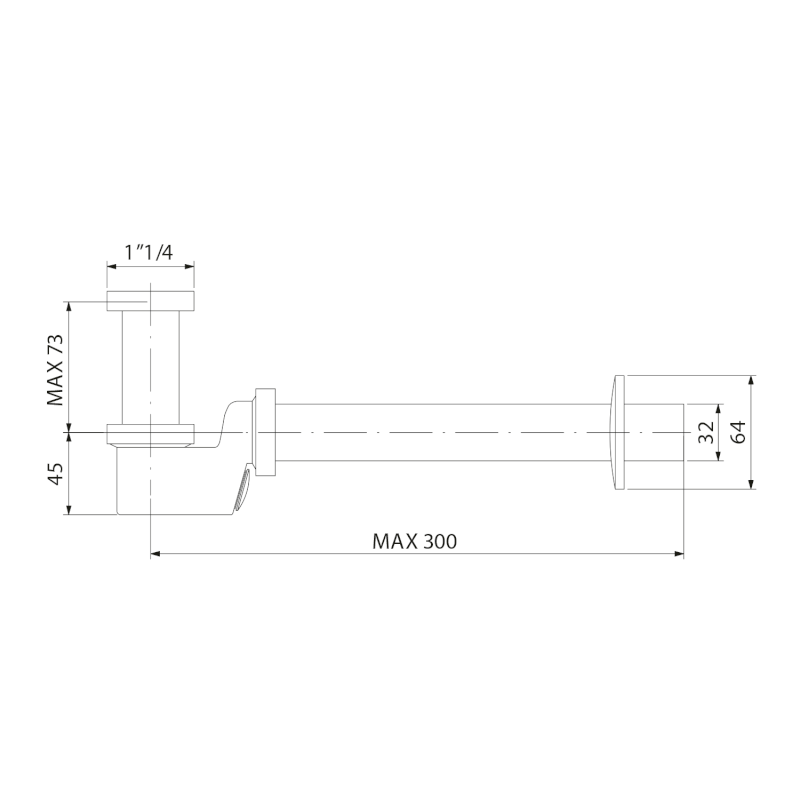 Umyvadlový sifon 5/4
