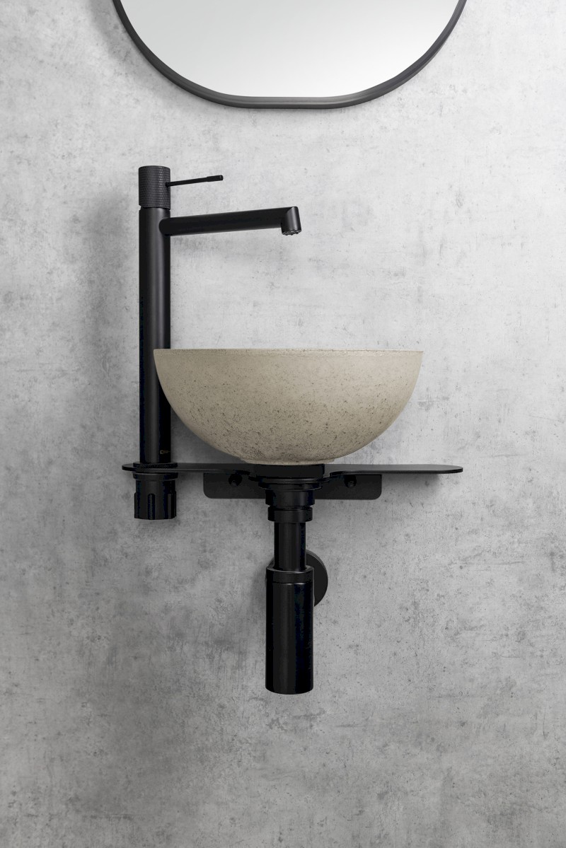 MINOR betonové umývátko na desku, Ø 26cm, písková mat MR26014