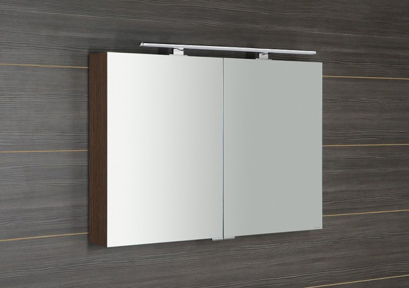 MIRRÓ galerka s LED osvětlením, 100x70x16cm, borovice rustik MC100-0016