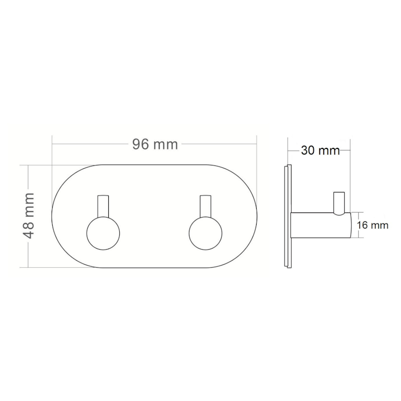 Samolepící dvojháček, kulatý, nerez mat 32202