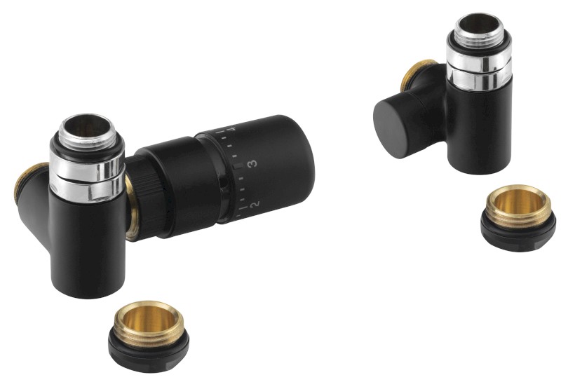 CORNER COMBI připojovací sada ventilů termostatická, levé provedení, černá mat CP3021BS