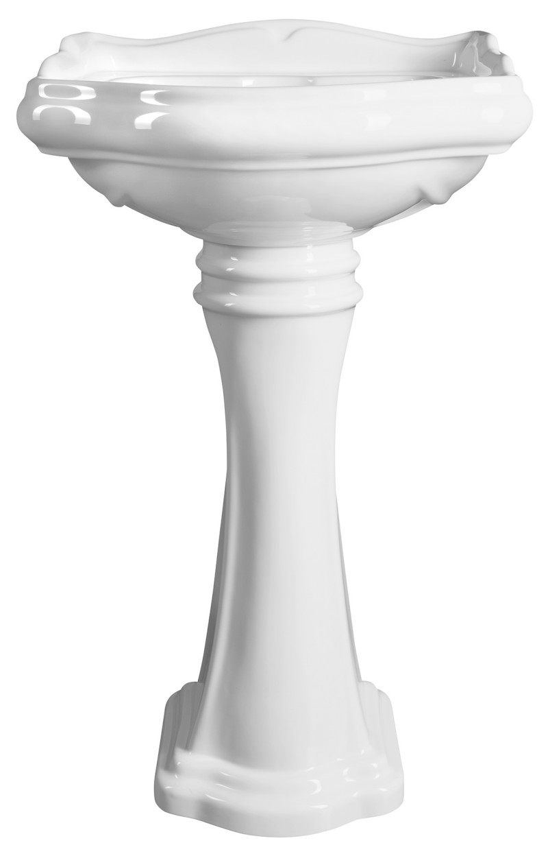 RETRO keramické umyvadlo 55x45cm, 3 otvory, bílá 104501-3