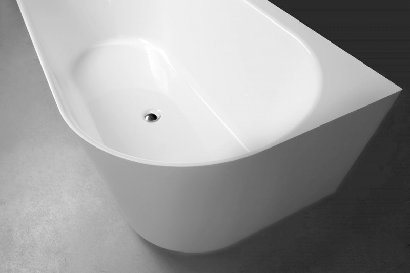 SUSSI L rohová stojící vana, litý mramor 150x70x49,5cm, bílá 93231L