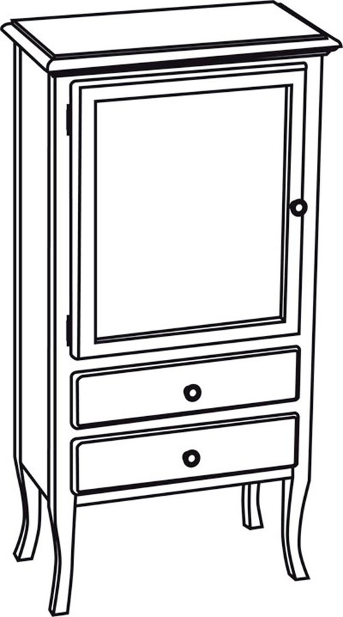 RETRO skříňka 60x120x38cm, buk, levá 1709