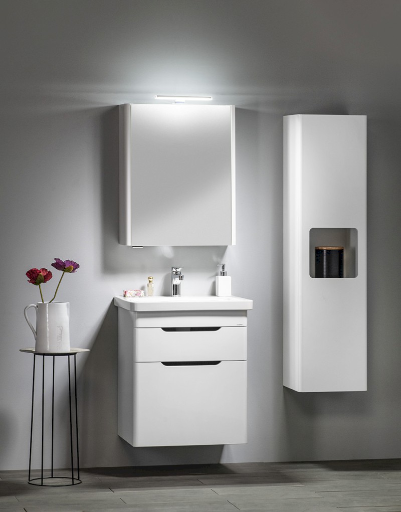 ELLA umyvadlová skříňka 56,5x65x43cm, 2x zásuvka, bílá EL062-3030