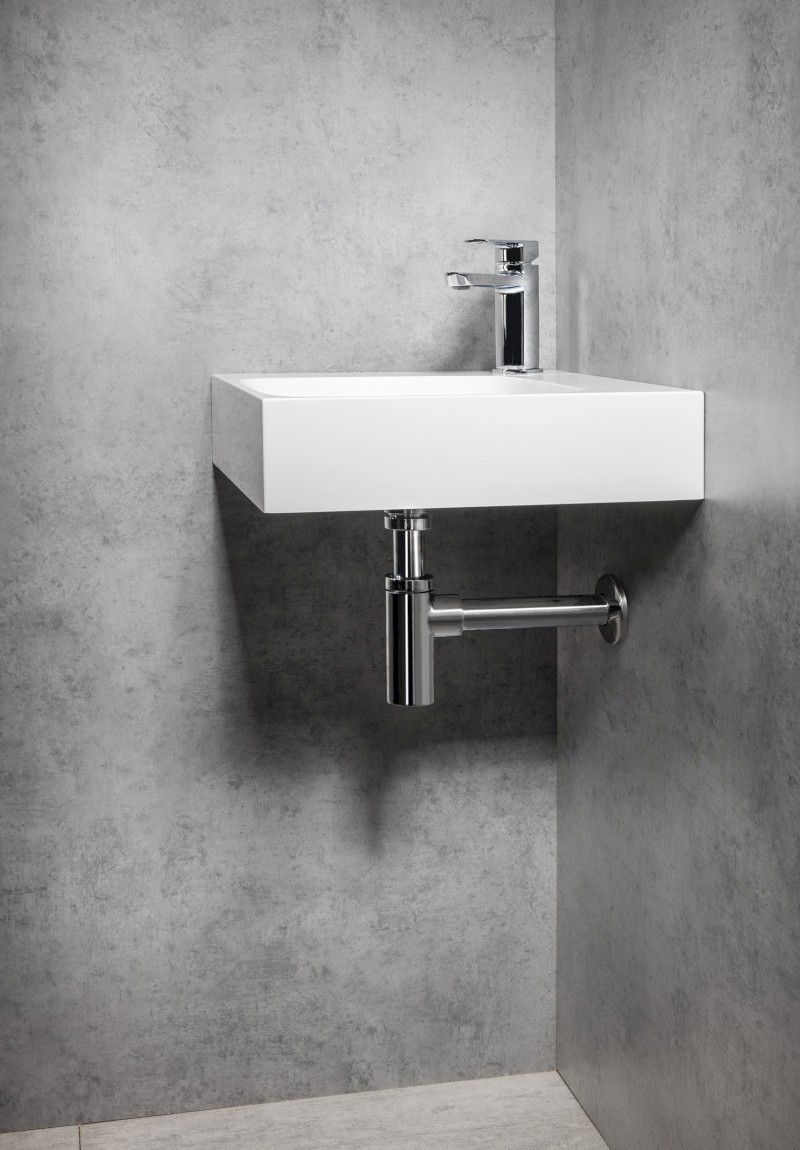 EMONA umyvadlo rohové, litý mramor, 40x40cm, bílá EN040R