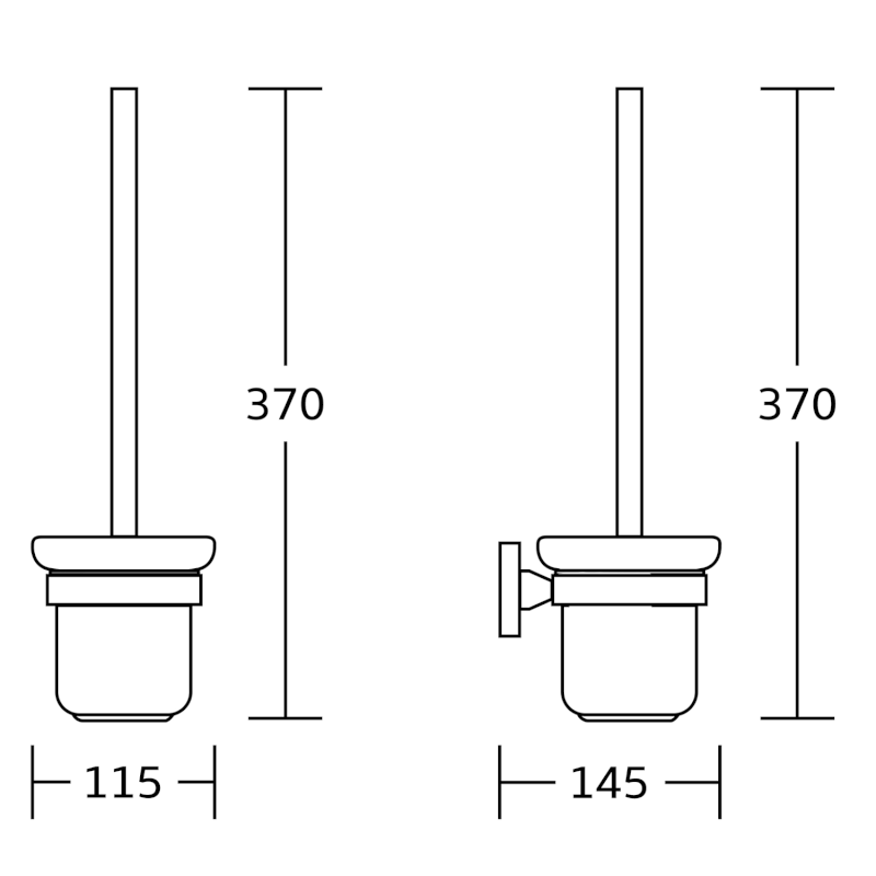 SAMBA WC štětka závěsná, mléčné sklo, černá mat SB208