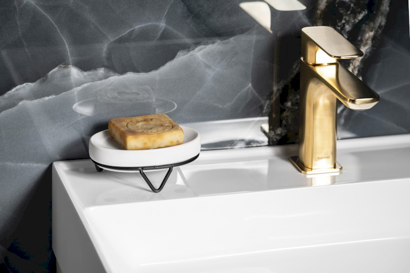 MILA mýdlenka na postavení, černá/keramika 2163301