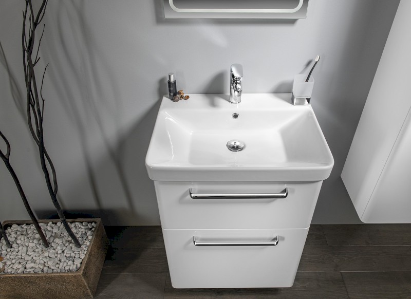 THEIA umyvadlová skříňka 56,4x70x44,2cm, 2xzásuvka, bílá TH060-3030