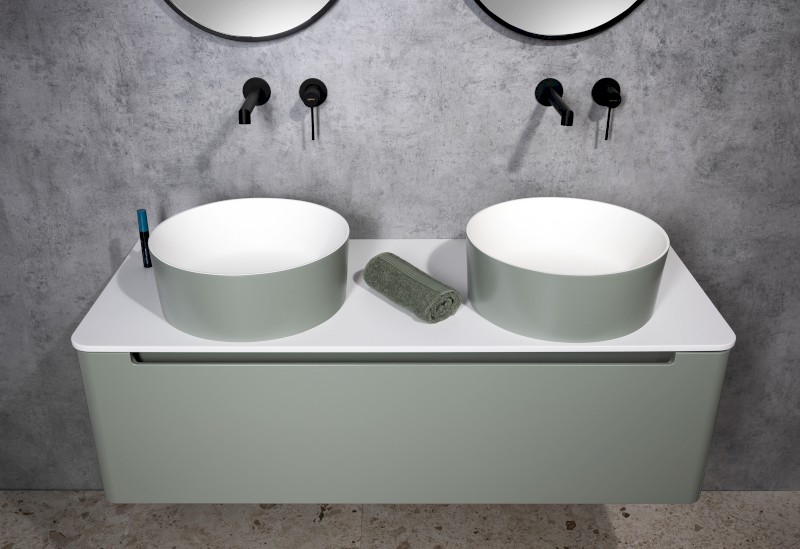 KERALA umyvadlová skříňka 140x35x47,5cm, 1x zásuvka, verde KR140-4444