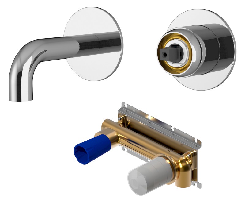 ULTRAMIX tělo podomítkové dvouprvkové umyvadlové baterie, hubice 10cm, chrom UT110-1