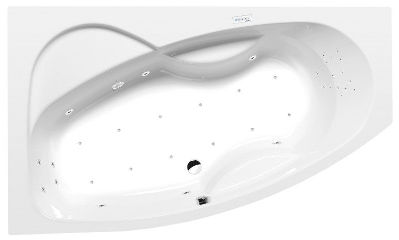 MAMBA L hydromasážní vana, 160x95x44cm, Highline Hydro-Air, chrom 27111.6010