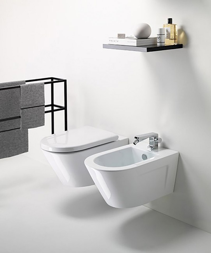 NORM závěsná WC mísa, GeniusFlush, 36x55cm, bílá ExtraGlaze 862111