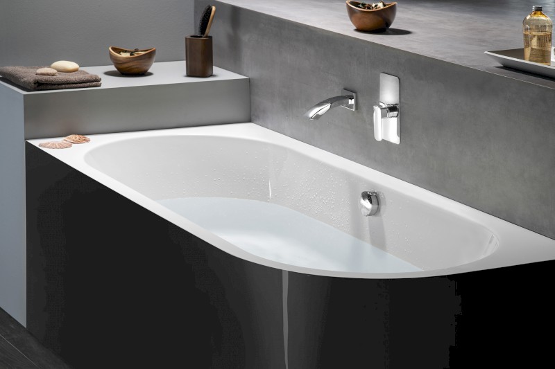 VIVA L MONOLITH asymetrická vana 170x75x60cm, bílá/černá 70119MB