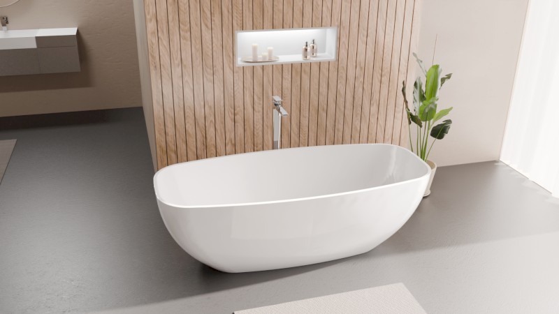 IPANEMA volně stojící vana litý mramor 168x72x49cm, bílá 69911