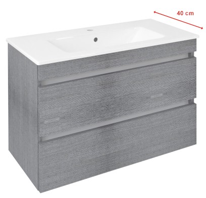 EZARA umyvadlová skříňka 78x54x39cm, dub stříbrný EZ792-1111