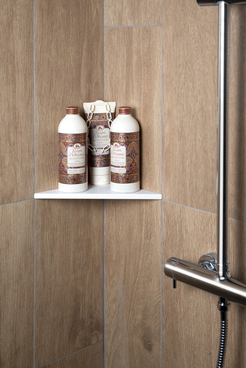 ABELINE rohová police rockstone 200x200mm, bílá mat AE200-0101