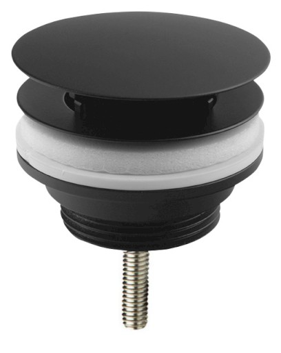 Umyvadlová výpust 5/4“, neuzavíratelná, velká zátka, 10-55mm, černá 542.742.5B