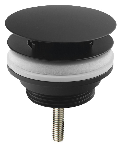 Umyvadlová výpust 5/4“, neuzavíratelná, velká zátka, 10-55mm, černá 542.742.5B