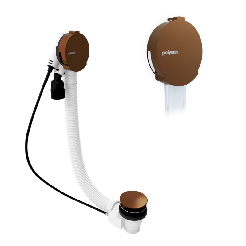 Vanová souprava s napouštěním, bovden, délka 800mm, zátka 72mm, měď mat 71853.70