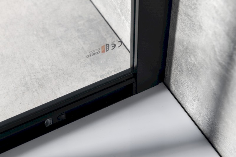 SIGMA SIMPLY BLACK čtvrtkruhová sprchová zástěna 800x800 mm, R550, čiré sklo GS5580B