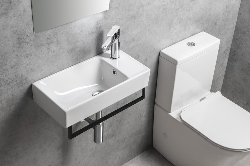 NUALI keramické umývátko 50x25cm, baterie vpravo, bílá TU0122