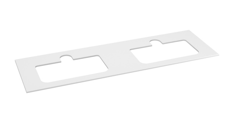 BRAHEA deska rockstone se 2 otvory 161x51,5cm (80+80cm), bílá mat BL161-0101-80