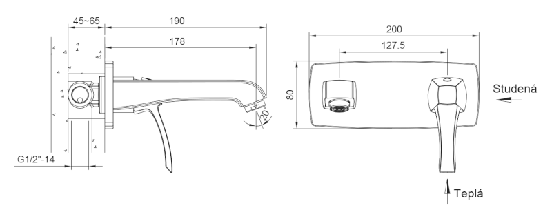 DREAMART podomítková umyvadlová baterie, chrom DA004