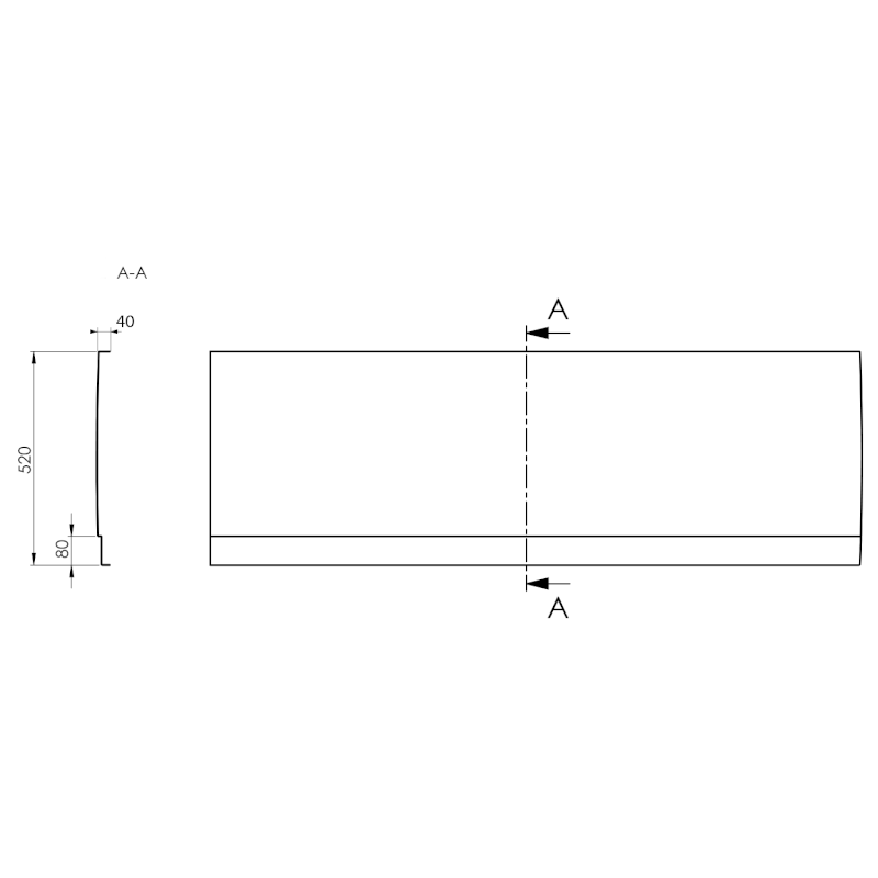 COUVERT panel čelní 160x52cm, pravý 72862