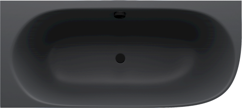 SUSSI L rohová stojící vana litý mramor 160x70x49,5cm, antracit mat 90191L.51