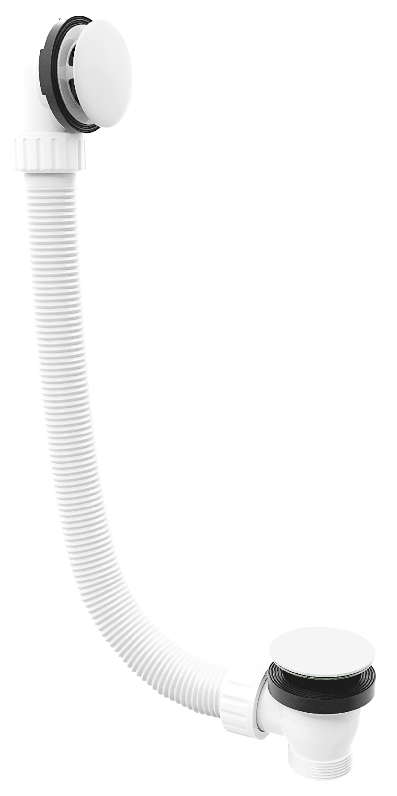 Vanová souprava, click-clack, délka 1200mm, zátka 72mm, bílá 71858.10