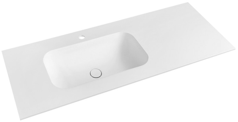 TREOS umyvadlo 96,6x51,3 cm, rockstone, levé, bílá mat TS097-0101-L