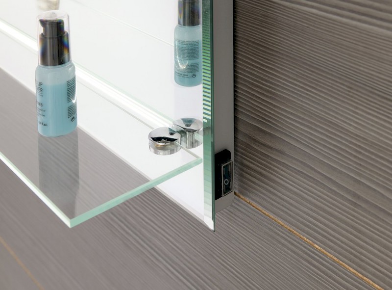 Zrcadlo s LED osvětlením a policí 50x80cm, kolébkový vypínač ATH52