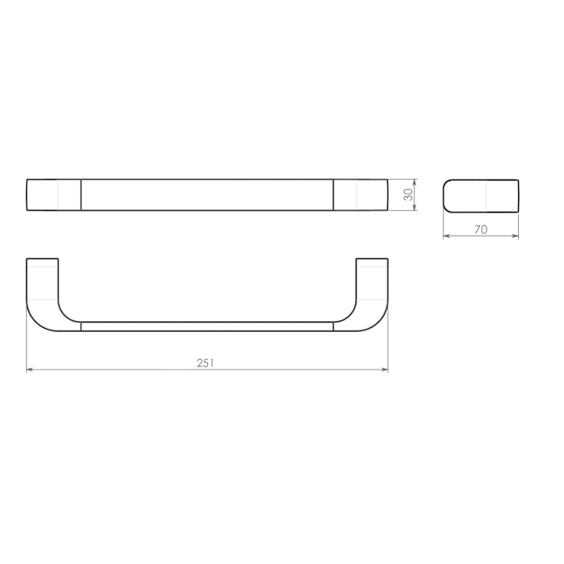 OUTLINE držák ručníků 250mm, černá mat 32212514