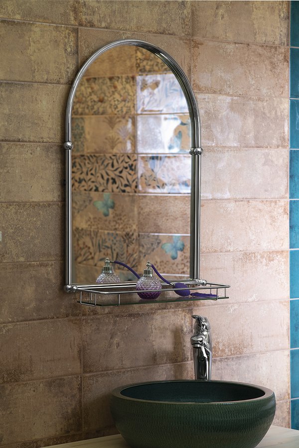 TIGA zrcadlo s policí 48x67cm, chrom HZ202