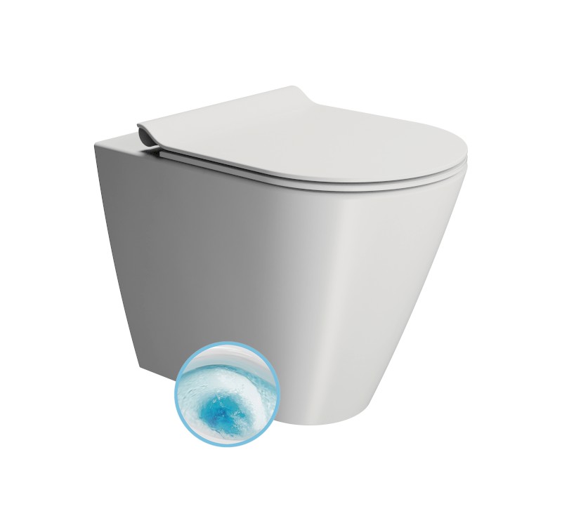 KUBE X WC mísa stojící, Geniusflush, 36x55cm, spodní/zadní odpad, bílá dual-mat 949109