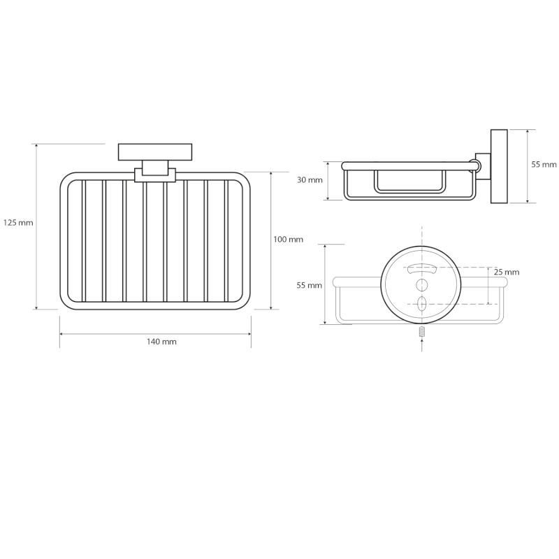 X-ROUND BLACK mýdlenka drátěná, černá mat XR801B