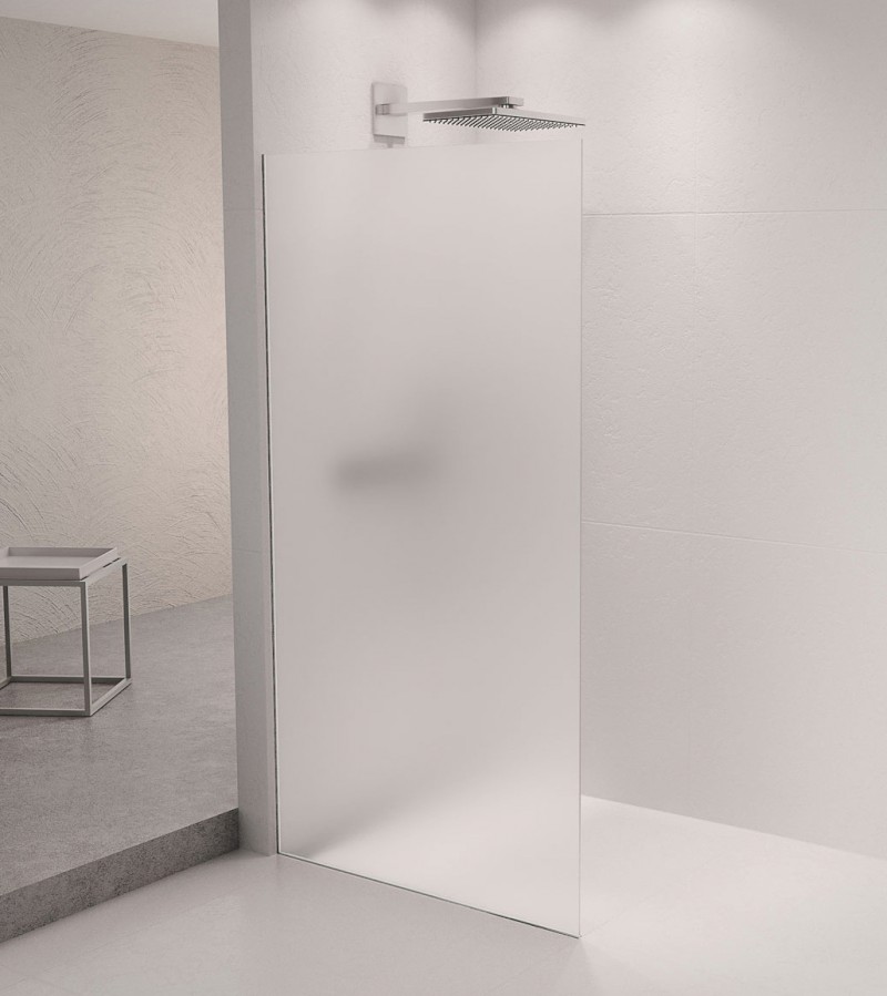 ARCHITEX sada pro uchycení skla podlaha-stěna se spádovou lištou, 1615x2105mm, levá, leštěný hliník AX2116L