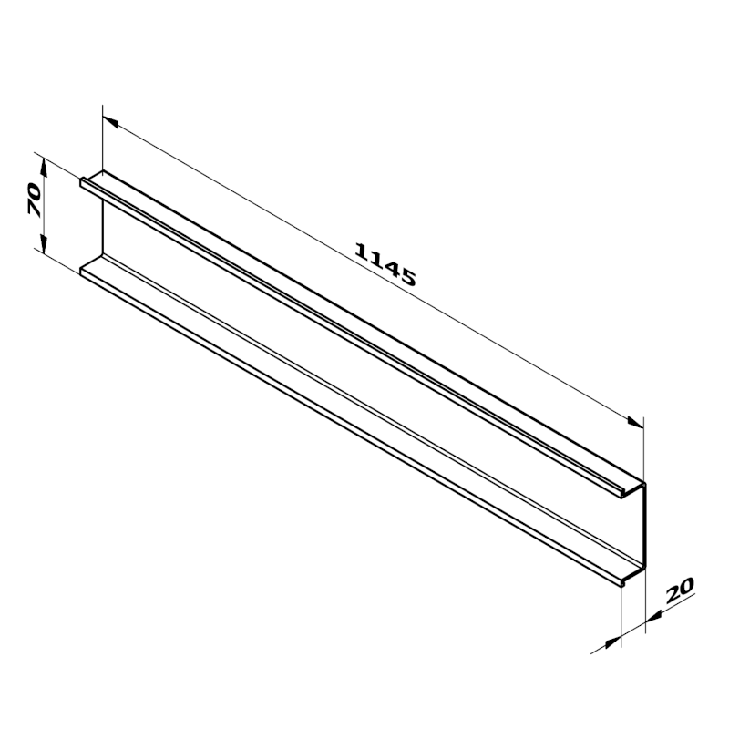 CHANEL dekorační lišta mezi zásuvky 1145x70x20 mm, bílá mat DT123